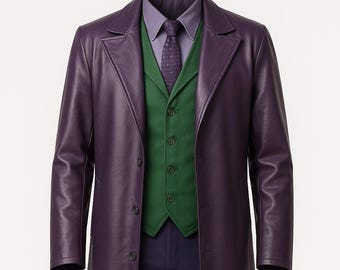 Joker-inspirerad kostym trenchcoat och väst - handgjord cosplay gotisk outfit