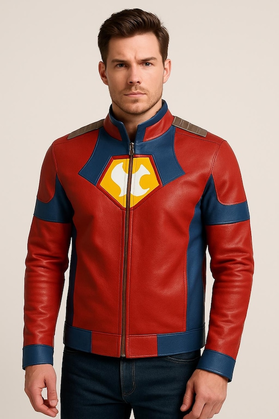 Peace-Maker Superhero Cosplay Leather Jacket Handmade for Fans
