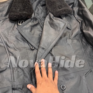 Leon S Kennedy Evil Leather Jacket Resident 9 Requiem - Handmade shearling Fur Collar image 3