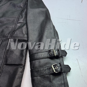 Leon S Kennedy Evil Leather Jacket Resident 9 Requiem - Handmade shearling Fur Collar image 4