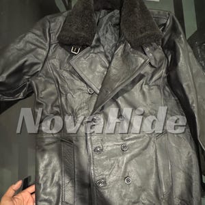 Leon S Kennedy Evil Leather Jacket Resident 9 Requiem - Handmade shearling Fur Collar image 6