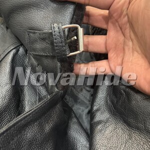 Leon S Kennedy Evil Leather Jacket Resident 9 Requiem - Handmade shearling Fur Collar image 5
