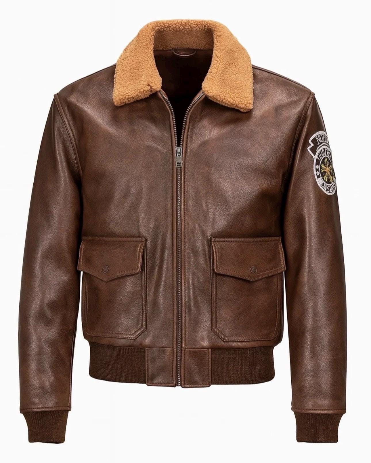 Chris Redfield Evil 5 Leather Bomber Jacket Fur Collar Resident