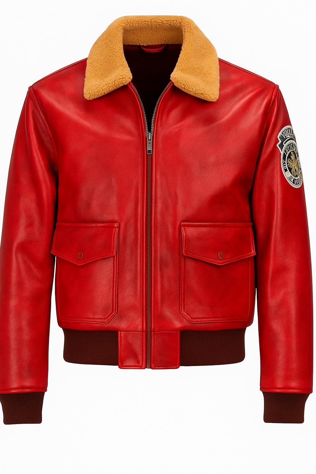 Chris Redfield Evil 5 Leather Bomber Jacket Fur Collar Resident