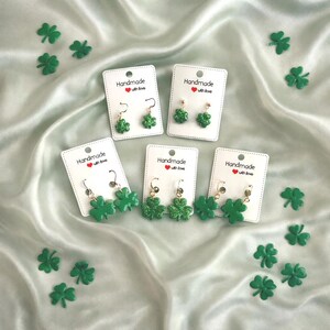 St. Patrick's Day Clay Earrings / Shamrock Earrings