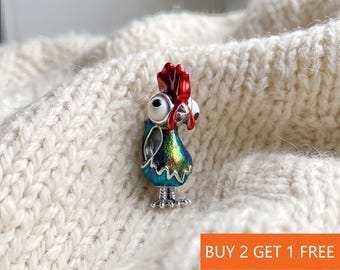 Charm de Disney Heihei para pulsera o collar, plata, colgante para collar, hecho a mano para Navidad, regalo para ella, colgante de viaje