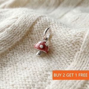Självlysande svamphänge för armband eller halsband i silver, halsbandshänge, handgjort till jul, present till henne, resehänge