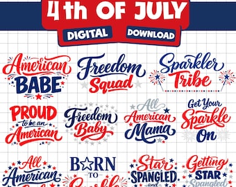 4th of July SVG Bundle, Patriotic Shirt Designs (Digital Download)