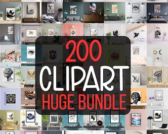 Paquete de 200 imágenes PNG: enorme colección de imágenes para sublimación, scrapbooking, arte imprimible y descarga digital.