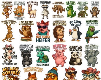 Sarcastic Png Bundle, Funny Qoutes Tshirt Png, Sarcasm Png, Funny Animal Saying Png, Adault Humor Png, Sarcastic Qoutes Png, Tredny Png.