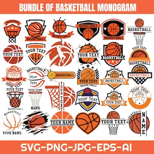 Basketball SVG Bundle, Basketball Monogram Svg, Basketball Name Svg, Basketball Team Svg, Basketball Design Svg, Cut Files, Cricut, Png, Svg