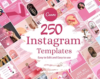 Pink Instagram Templates: Boho Social Media Posts (Digital Download)