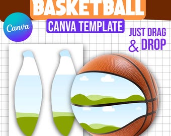 Basketball Photo Frame Canva Template, Drag and Drop Sports Collage, Custom Player Senior Night Design, Sublimation PNG