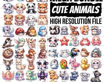Aquarell Tier Clipart Bundle: Aquarell Haustier Karikaturen (kommerzielle Nutzung, Digitaldruck)