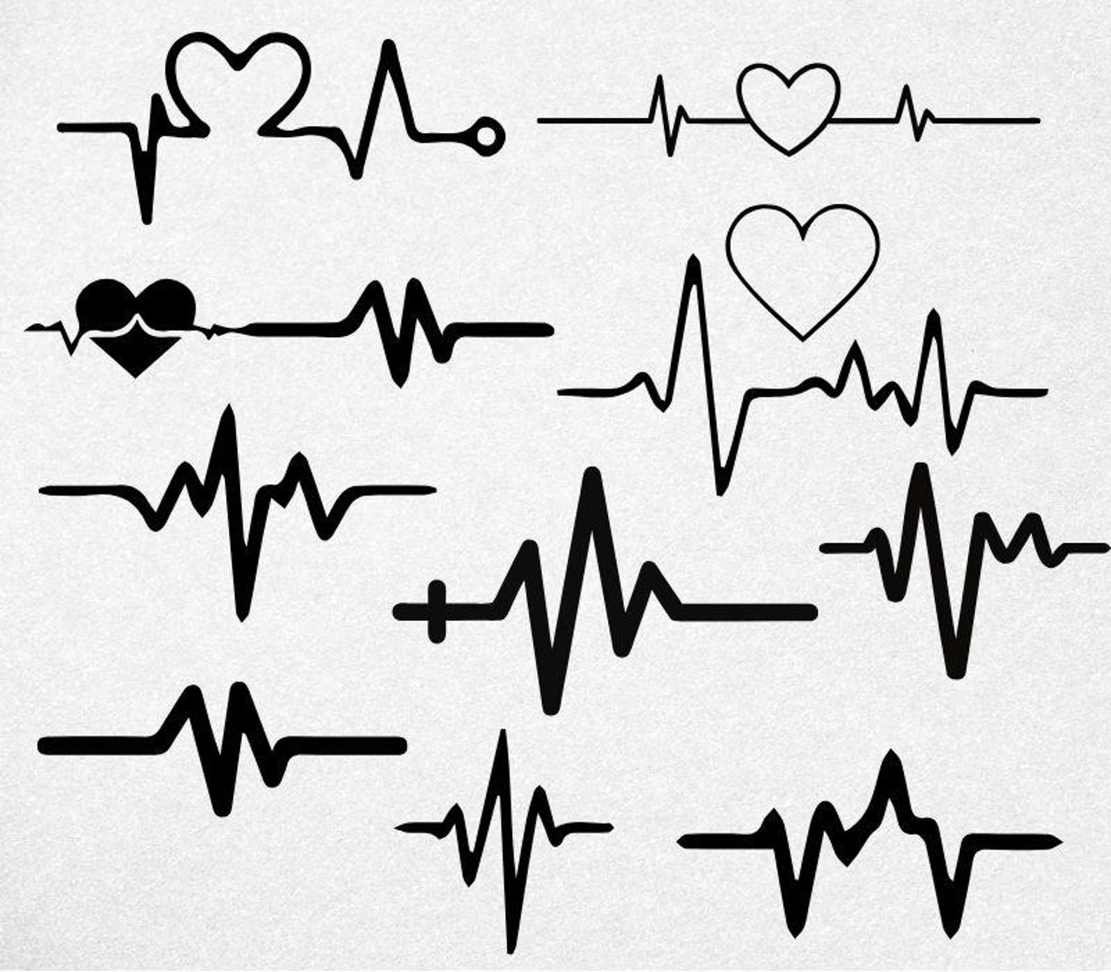 Heartbeat SVG Bundle, Nurse Medical EKG Designs (svg, Png, Pdf) - Etsy