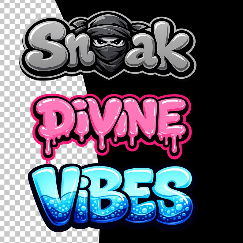 Graffiti PNG-bundel, hiphop streetwear woordkunst, urban drip ...
