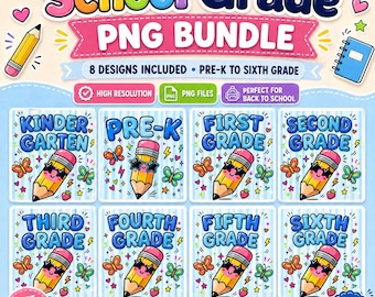 Gestreiftes Neon-Schule-Smiley-Bundle, Gestreifte Sommerschule, Pre-K Erste Zweite Klasse, Schul-Png, Bunte Note