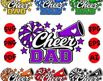 Cheer Dad SVG Png, Cheerleading Dad Shirt Design, Cheer Dad SVG Cut File, Cheerleader Dad PNG, Sports Dad Cricut Design, Instant Download