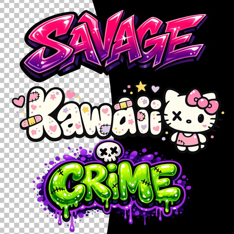 Graffiti PNG-bundel, hiphop streetwear woordkunst, urban drip ...