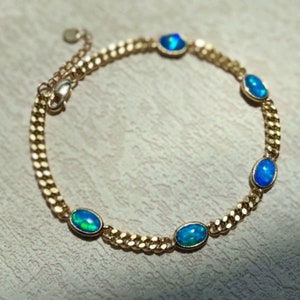 18k solid gold Australian natural Crystal Opal Bracelet Collection Diamonds jewelry birthday gift