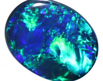 Opale Noire Naturelle Lightning Ridge - 0,265 Carats, Cabochon, Australie, Neuf Avec étiquettes