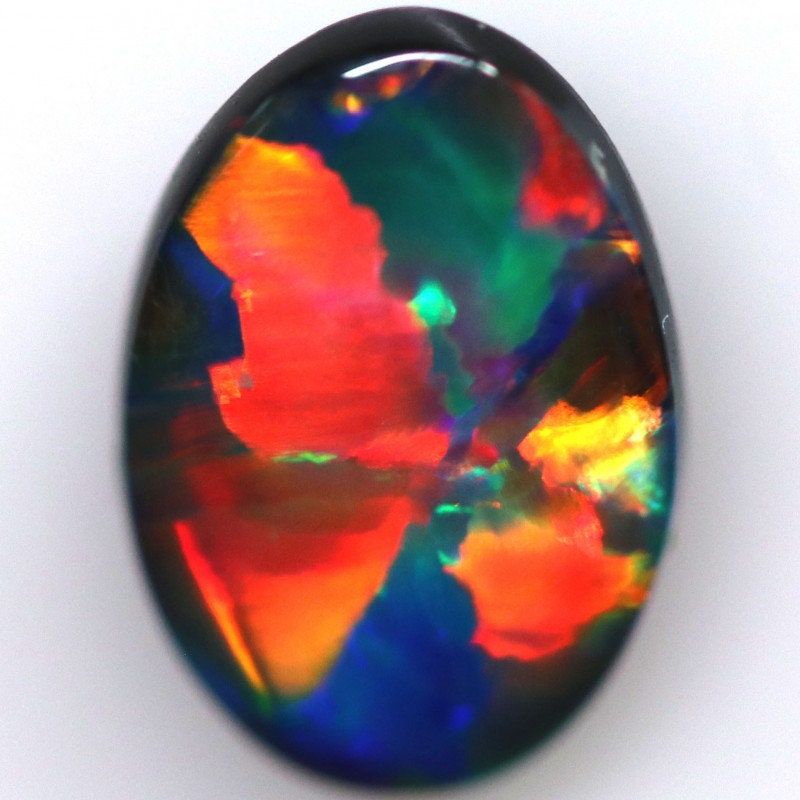 Sold Out.Rainbow Fire Natural Solid Black Opal From Lightning | Etsy