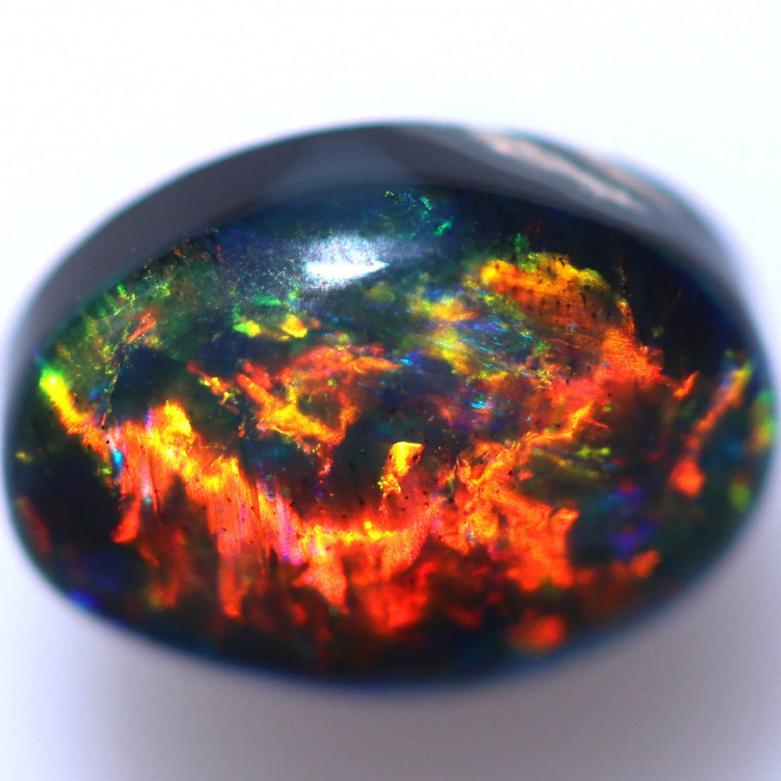 Rainbow Fire Natural Solid Black Opal From Lightning Ridge Etsy