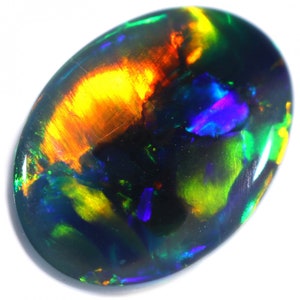 Rainbow Fire TOP-GEM Natural Solid Black Opal From Lightning Ridge Australia 1.00ct