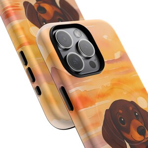 Anime Dachshund Dog Magnetic iPhone Cell Phone Case, Pet Lover Phone Cover, Dog Accessories, Cartoon Dachshund , Fun and Functional Gift