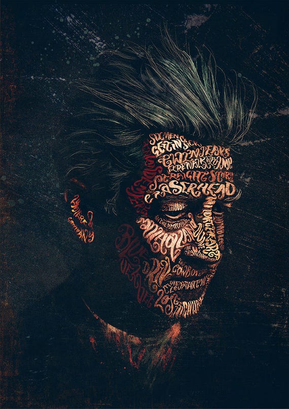 David Lynch Typographic Portrait - Etsy