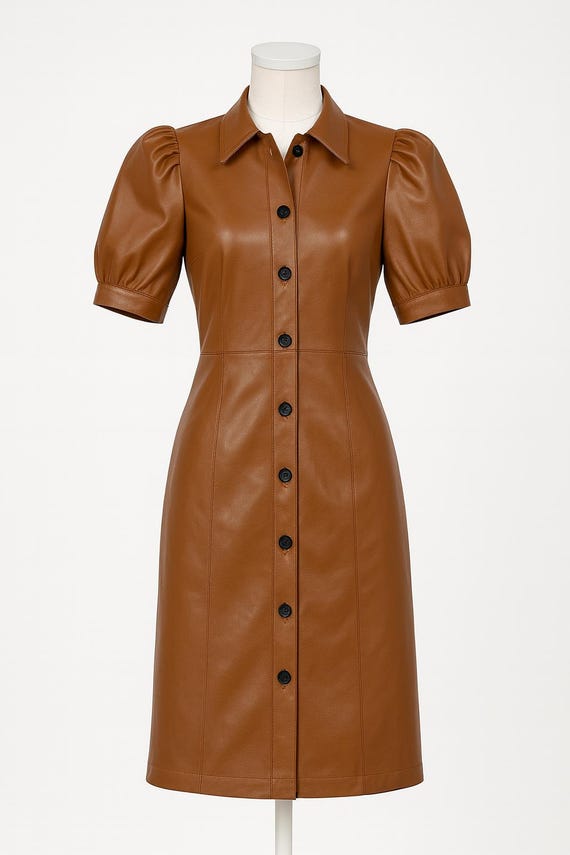 chinese dress ladies Brown Faux Leather Mini Dress – Wild Luxe Boutique