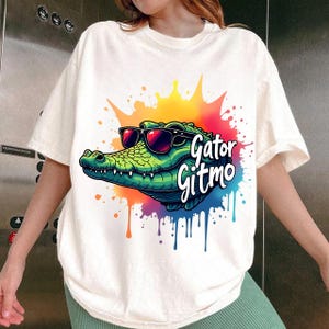 Gator Gitmo Alligator Sunglasses Watercolor Apreal Png, Everglades Souvenir Art, Retro Gator Sublimation, Vintage Wildlife Download