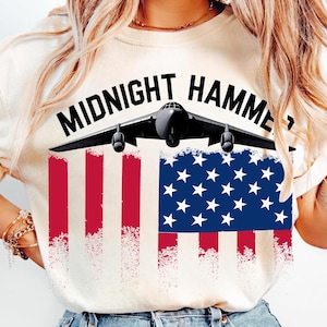 Operation Midnight Hammer B-2 Bomber PNG, Patriotic Stealth png, USAF Pride png, American Flag Military Gift 2025