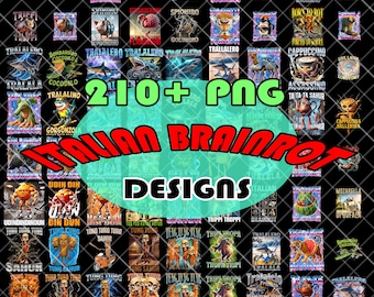 Italian Brainrot Homage PNG Bundle: Shirt Design, Bombardino Crocodilo (Digital Download)