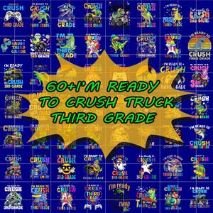 Monster Truck Third Grade Back To School PNG - Sublimation Design (Digital Download