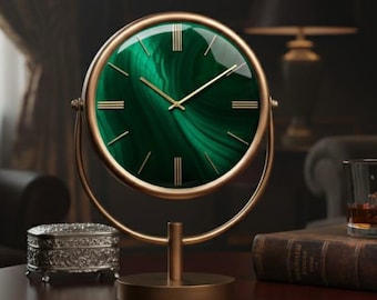 Retro Metal Table Clock: Silent Non Ticking Desk Clock