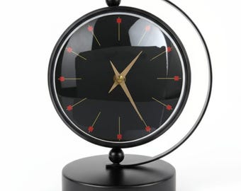 Retro Metal Table Clock: Silent Non Ticking Desk Clock