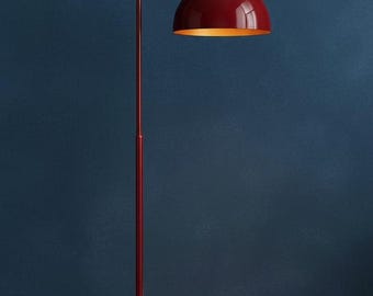 Arched Floor Lamp Mid-Century Modern Gold Dome Light Stylish Living Room Lighting