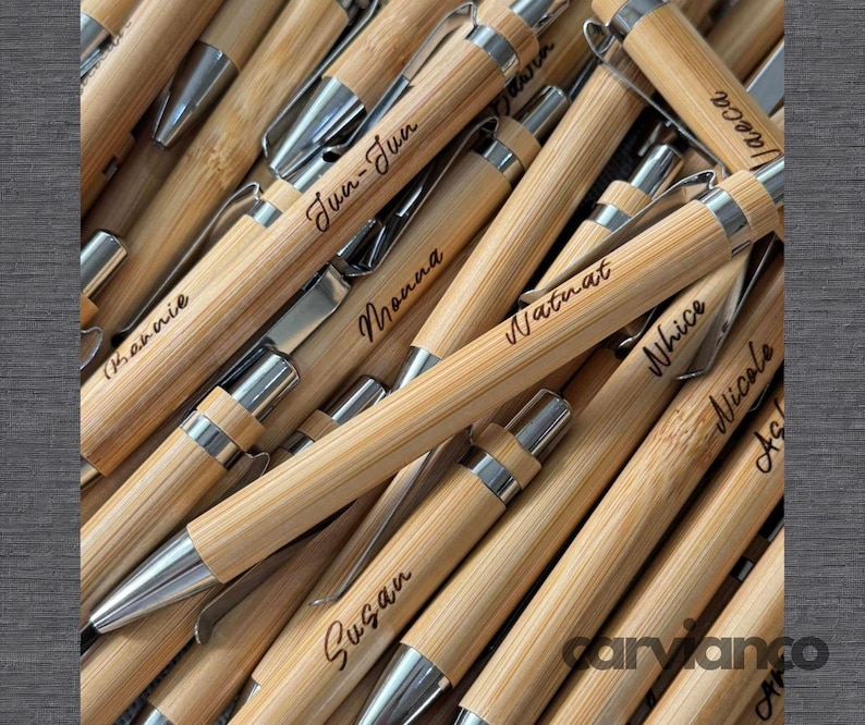 Engraved Bamboo Pens Personalized – Eco-friendly Wedding Favors ...