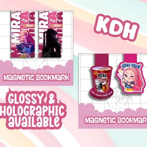 K-pop Demon Hunter Huntrix  Inspired Magnetic Bookmark  • Laminated  2 Pack • Character Art • Reading Gift for Book Lovers