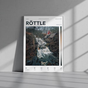 Röttle travel poster | Swedish wall art print, Unique Nordic landscape photography, Framed or unframed decor