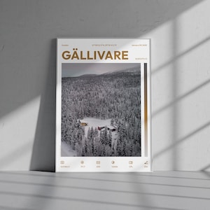 Gällivare Swedish Lapland travel poster | Unique wall décor, Printed or framed, Authentic Nordic art