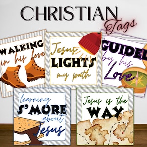 Christian Camp Gift & Treat Tags – Faith-Inspired Printable Tags for Kids, VBS, Church Camp, Bible Study, and Youth Retreats