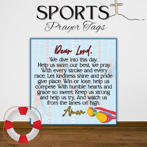 Swim Team Prayer Tags: Motivational Christian Gift (Digital Download)