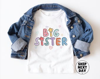 Big Sister Toddler Shirt, Promoted To Big Sister Shirt, Cute Announcement Kids Shirt, New Big Sister Shirt, Pregnancy Announcement Shirt
