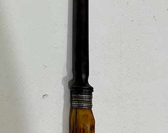 Rare Vintage Sharpening Steel with Antler Handle – Collectible Honing Rod 13 in