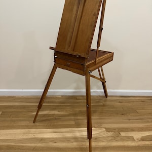 Unused Grumbacher French Easel No. 286 – Made in France – Vintage Plein Air Box with Palette