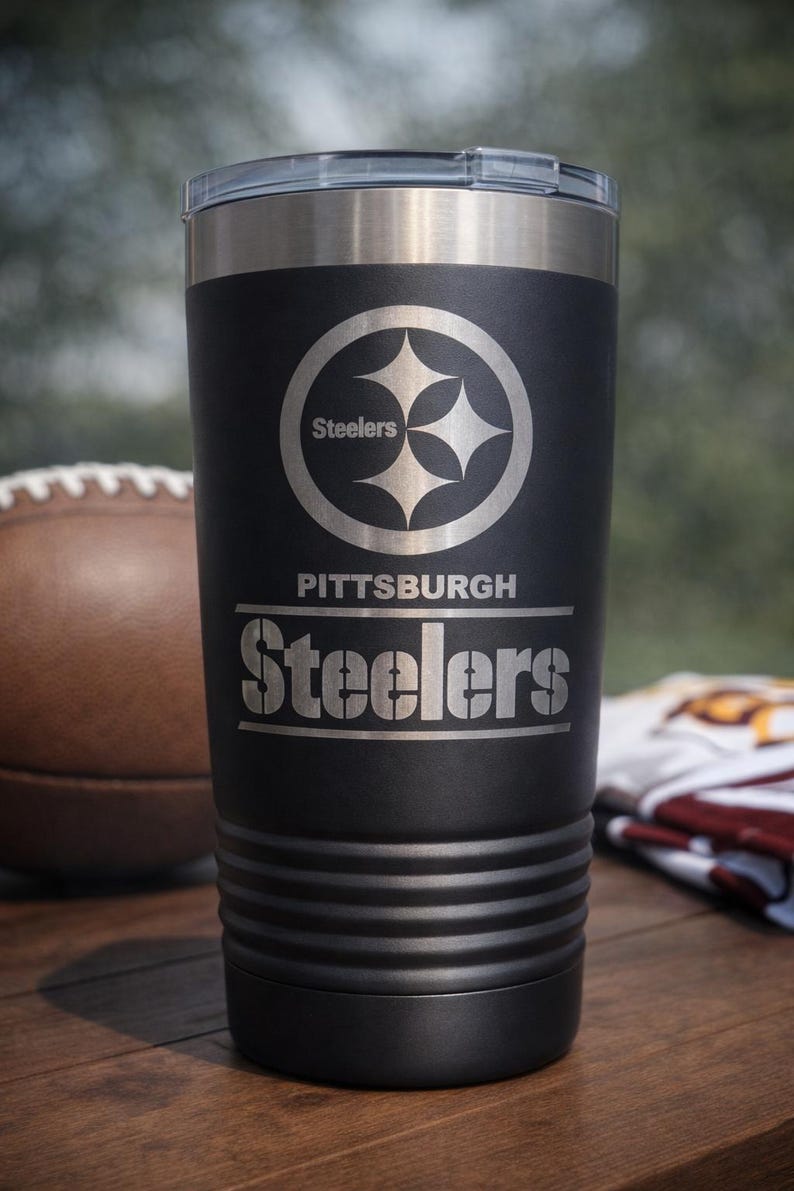 Pittsburgh Steelers Tumbler – 20oz Black Stainless Steel Travel Cup ...