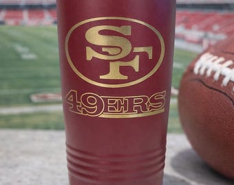 49ers SF Tumbler, Laser Engraved Football Gift