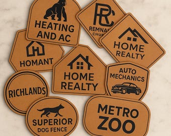 Logo Iron On Patches Engraved Custom Business Logo Patches Bulk Leather Patches DIY Iron on Patch Custom Leatherette Patches